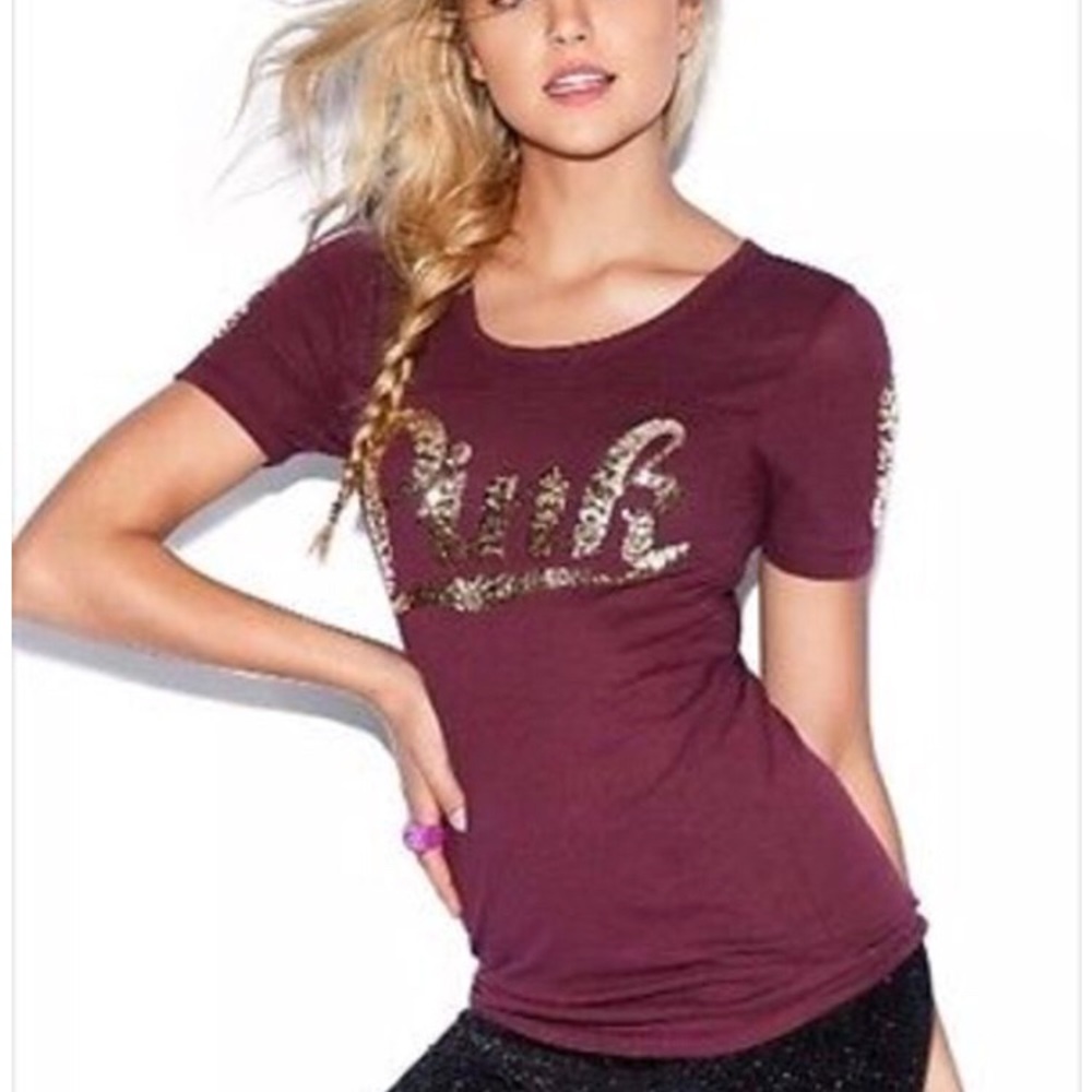 VS pink Maroon Bling shirt